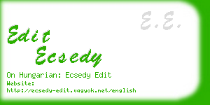 edit ecsedy business card